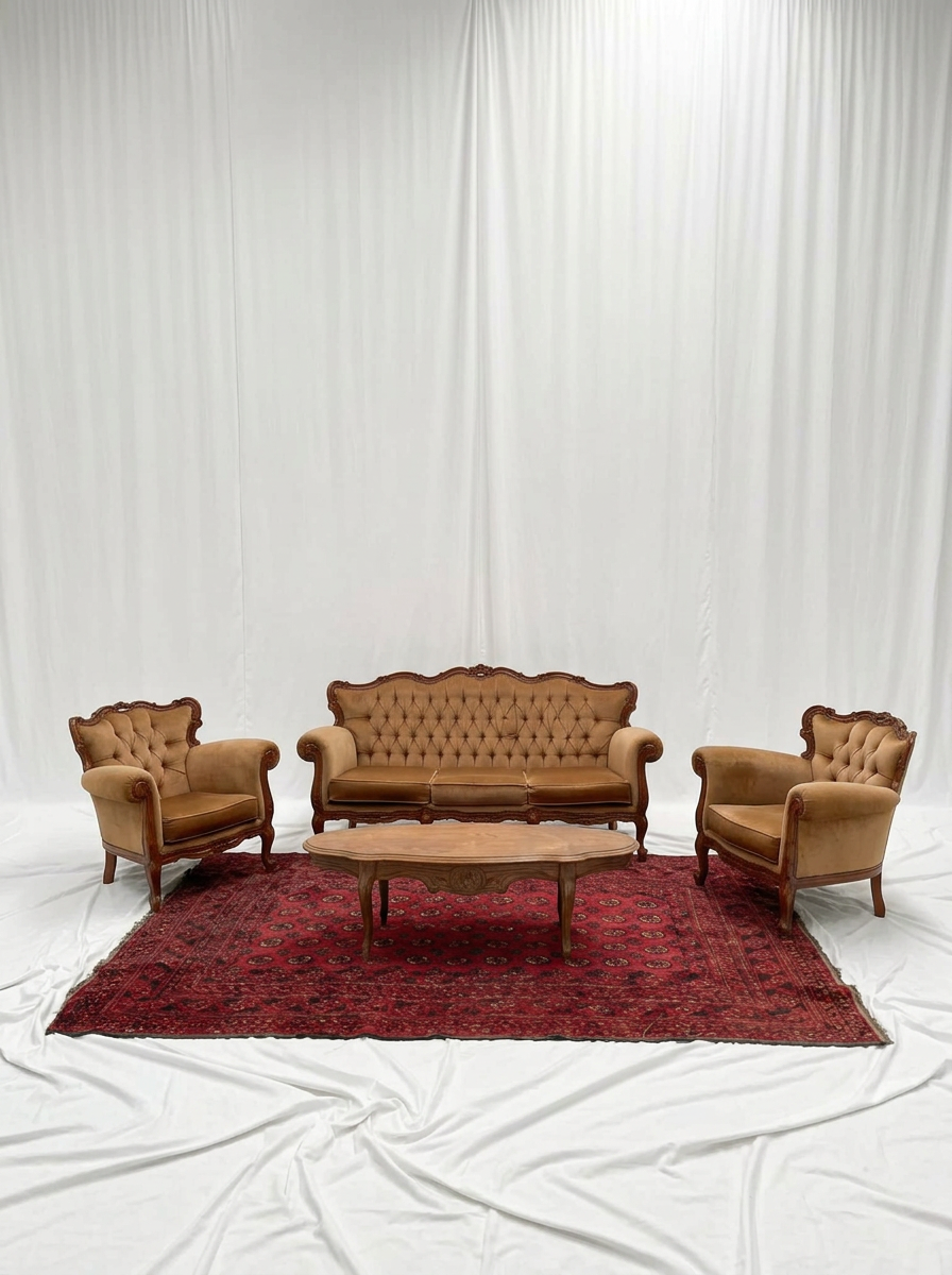 Vintage Tufted Arm Chairs
