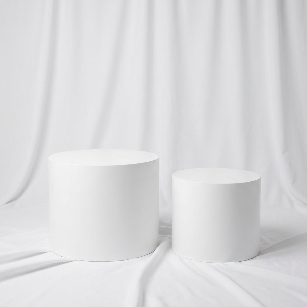 White Cylinder Plinth Set