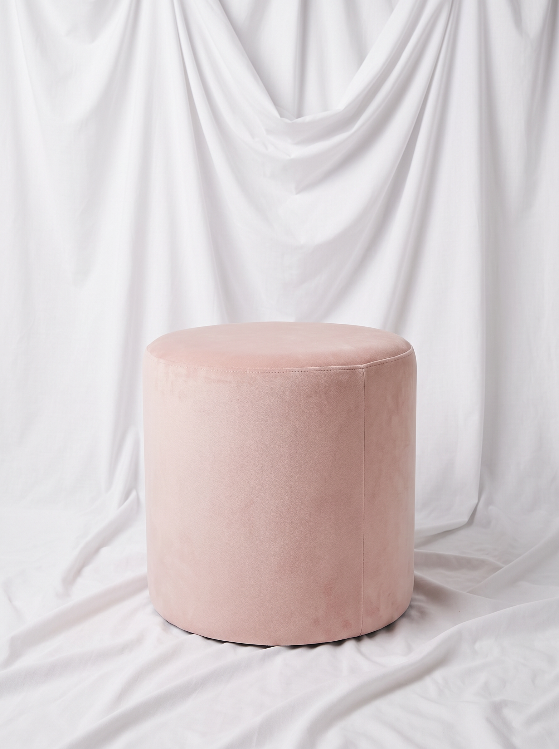 Blush Velvet Ottoman