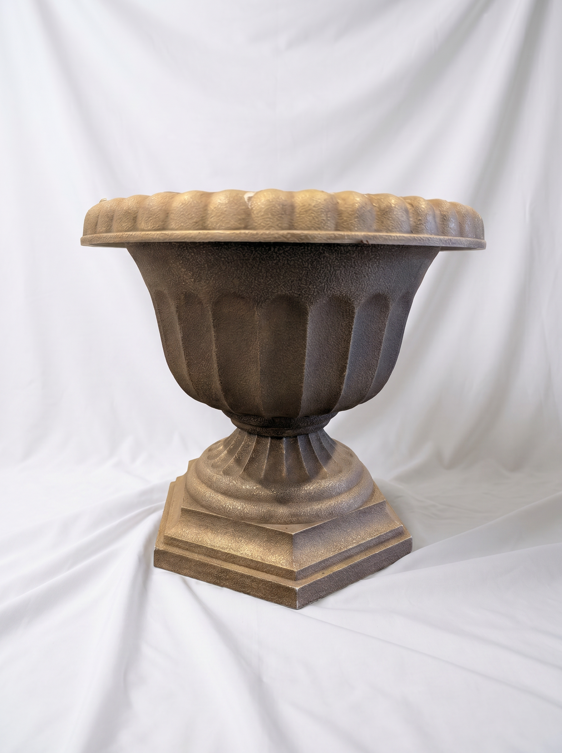 Bronze Fluted Pedestal Urn