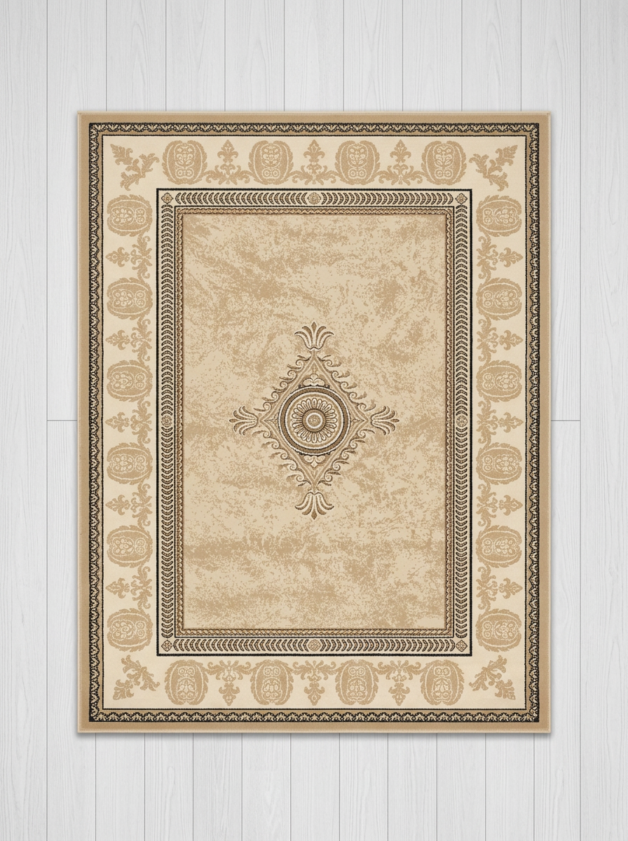 Champagne Grand Medallion Vintage Rug