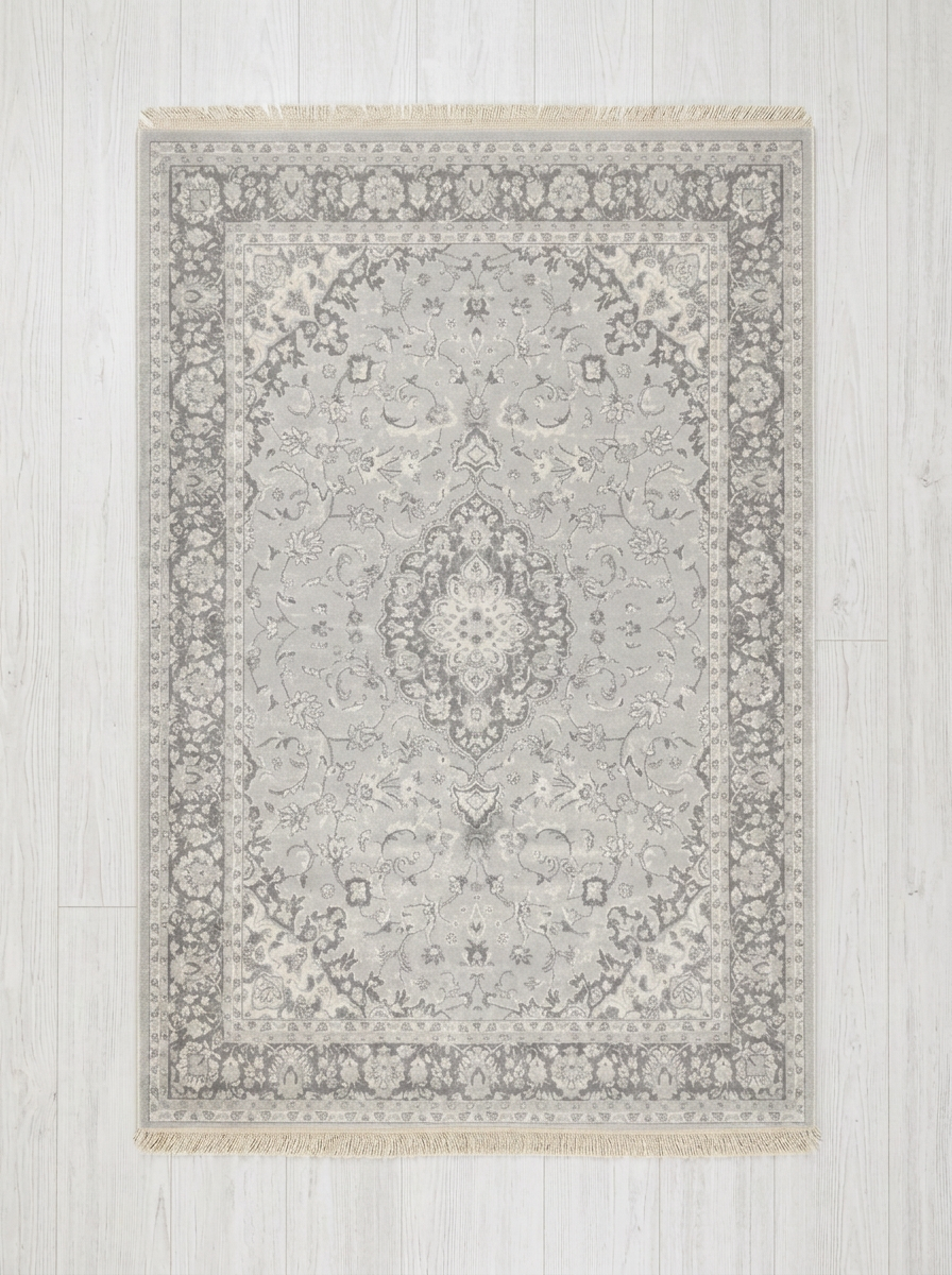 Silver Grey Vintage Medallion Rug