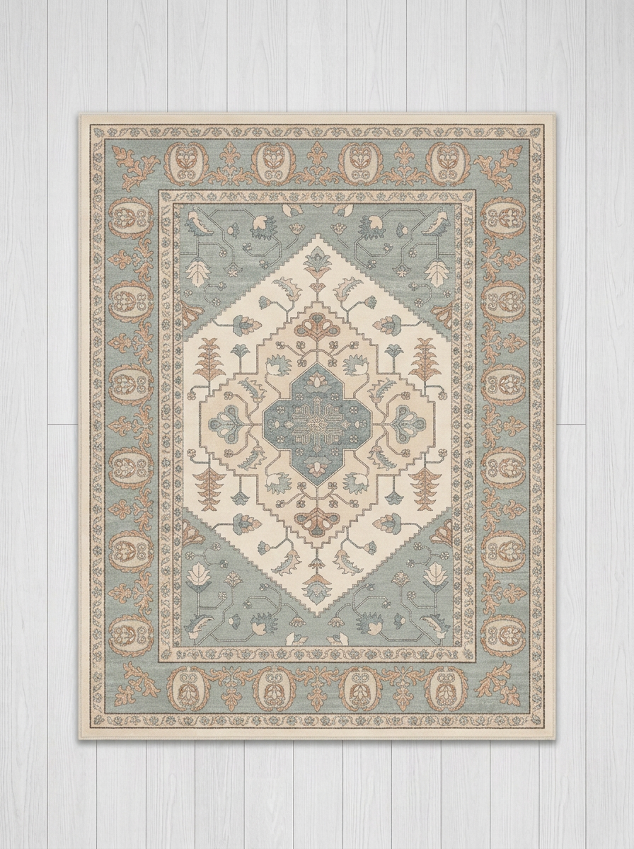 Slate & Terracotta Vintage Medallion Rug