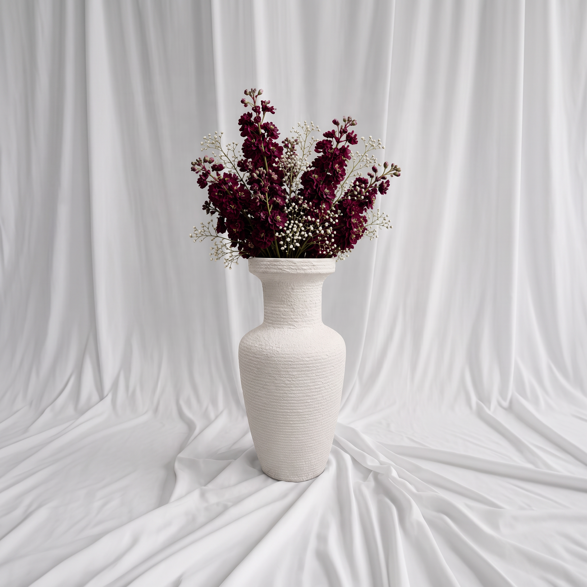 Textured White Floor Urn