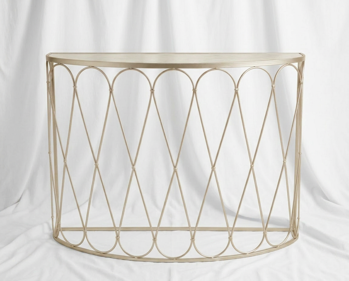Gold & Marble Demilune Console